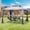 Gray + Polyester, variant on Instant Pop Up Canopy Tent with Sidewalls for Patio Garden Events, 10x10 Navy Blue Outdoor Shelter with Adjustable Height and Leg Weight Bags