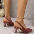 thumbnail image 4 of Dakaela Low Kittens Heels Women's Slingback Dressy Pumps Pointed Closed Toe Wedding Bride Prom Party Dress Sandals Shoes Size 6-10 Wine, 4 of 9