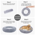 thumbnail image 4 of Exclusivo Mezcla Calming Donut Dog Bed with Non-Slip Bottom, 24 inches Cozy Fluffy Faux Rabbit Fur Round Pet Bed for Medium Dogs, Light Grey, 4 of 6