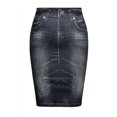 thumbnail image 3 of Enwejyy Women's High Waist Skinny Imitation Demin Skirts, 3 of 4