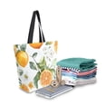 thumbnail image 2 of FORMRS Womens Canvas Tote Bag with Zipper Inner Pocket Shoulder Handbag, Orange Watercolor Bees, 2 of 7