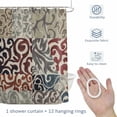 thumbnail image 4 of Brown Pattern Shower Curtain for Bathroom, Retro Abstract Art Classic Brown Red Orange Pattern Waterproof Cloth Fabric Bathroom Accessories Set with 12 Rust Proof Plastic Hooks, 60"x72", 4 of 9