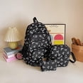 thumbnail image 2 of 3pcs Coquette Bow Backpack - Cute Kawaii Preppy Backpack for Teen Girls with Lunchbox Pencil Pouch Side Pocket Aesthetic Daypack Matching Backpacks Set Women Girls Backpacks (Black), 2 of 9