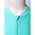 thumbnail image 5 of vastwit 3PCS Kids Girls Swimwear Long Sleeve Front Zipper Rashguard with Crop Top and Briefs Sets Lake Green 16, 5 of 7
