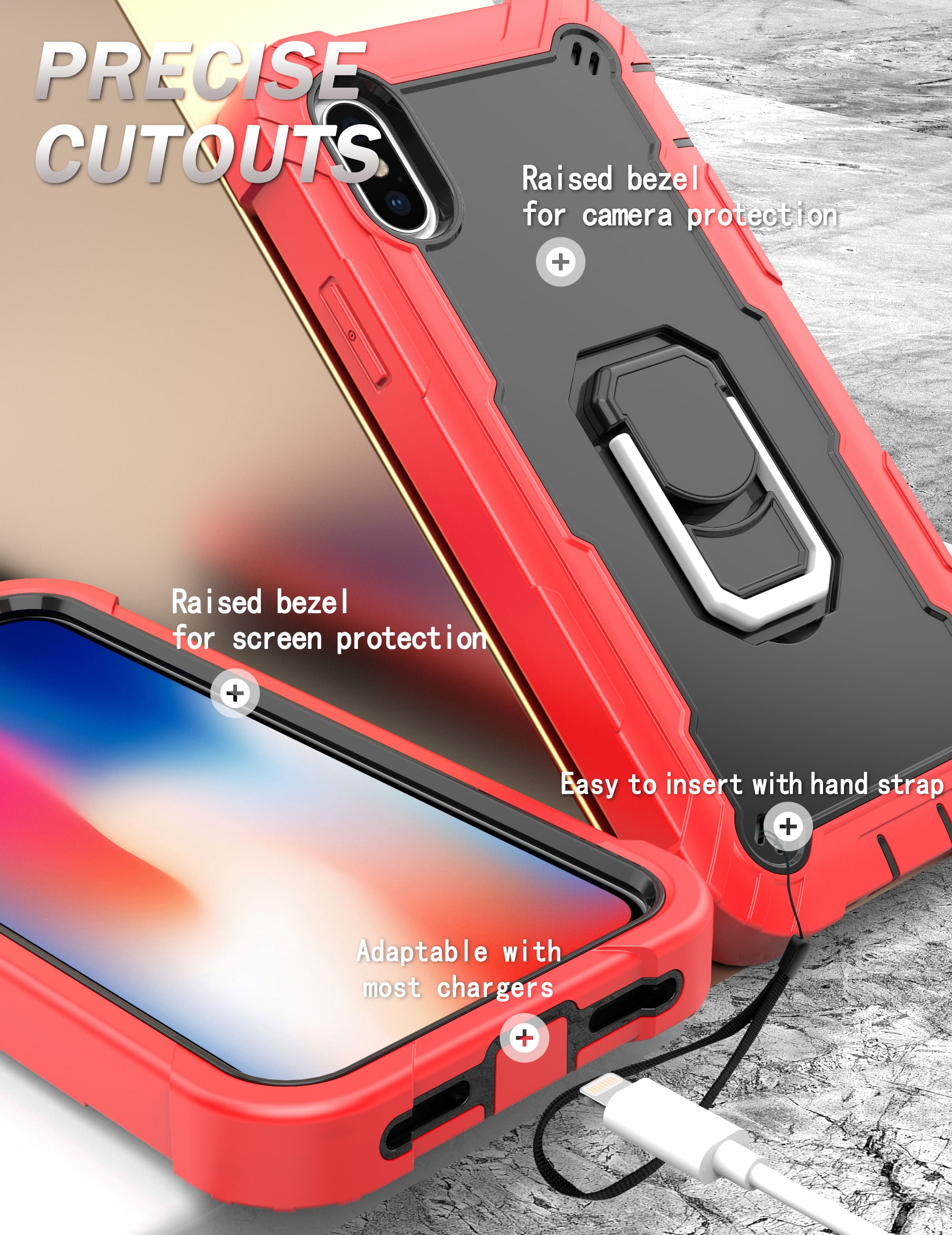Apple iPhone X, Iphone 10 Case, Rugged Tri-Defender Hybrid Holster [Ki –  SPY Phone Cases and accessories