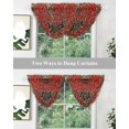 thumbnail image 5 of Waterfall Valances for Windows, Red Bohemian Kitchen Sheer Valance Curtains, Boho Flower Abstract Modern Retro Art Rod Pocket Elegant Swag Valances for Living Room Bedroom, 47.2"x38.5", 1 Panel, 5 of 8