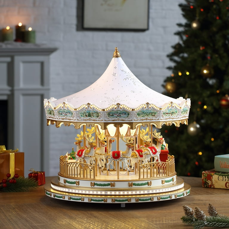 Mr. Christmas Animated Indoor Deluxe Crystal Carousel, 17 Inch