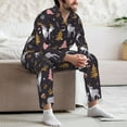 thumbnail image 5 of Mens Pajamas Set, Cartoon Cute Elk Deer Christmas Button Down Long Sleeve Loungewear Sleepwear Pjs sets for Men, 5 of 5