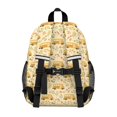 thumbnail image 3 of School Bus and Flowers Yellow Pattern Backpack for School, Cute School Bag with Adjustable Shoulder Straps and Padded Back, 15"x11.42"x5.5", 3 of 5