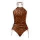 thumbnail image 3 of WILLBEST Trajes de Baño Mujer Con Falda de Moda de Verano de Las Mujeres de La Hoja de Arce Línea de Impresión Sexy Con Cordones Traje de Baño Dividido, 3 of 4