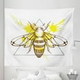 thumbnail image 1 of Queen Bee Tapestry, Makhenda Patterned Bee on Color Splashed Background Hand Drawn Doodle Sketch, Fabric Wall Hanging Decor for Bedroom Living Room Dorm, 5 Sizes, Brown Yellow, by Ambesonne, 1 of 1