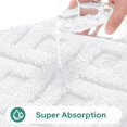 thumbnail image 3 of Juego de alfombras de baño HOMEIDEAS, 2 piezas, absorbentes y peludas, color blanco, 3 of 8