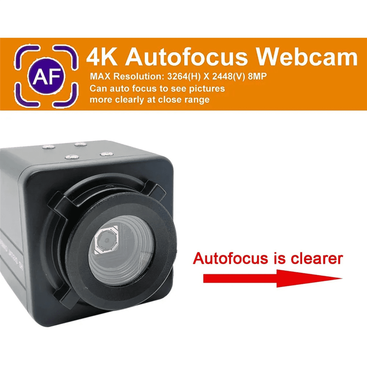 4X Industrial 4K USB Webcam PC Laptops Video 8MP Autofocus USB Camera IMX179 Sensor OTG UVC Plug & Play