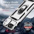 thumbnail image 4 of JTCASES for iPhone 8 Plus/7 Plus Case, Heavy Duty Protection Magnetic Car Mount Rotating Stand [Slide Camera Window] Rugged Shockproof Anti-fall Shell for iPhone 8 Plus/7 Plus, Silver, 4 of 8