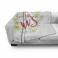 thumbnail image 3 of Romantic Soft Flannel Fleece Throw Blanket, Love Wins Words in Floral Wreath Inspiration Life Display, Cozy Plush for Indoor and Outdoor Use, 60" x 80", Red Yellow Sky Blue, by Ambesonne, 3 of 6