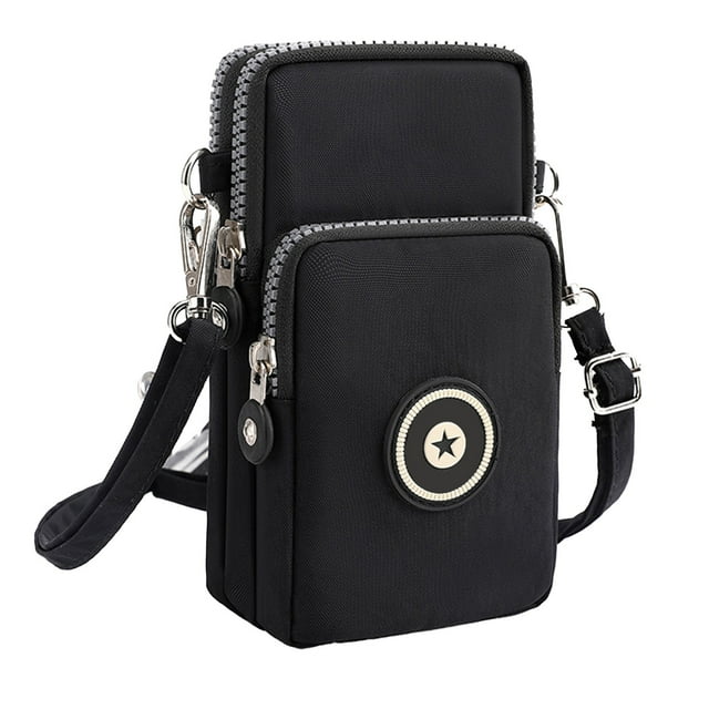 Nylon Crossbody Sling Bag, Minimalist Travel Backpack with Adjustable Strap, Multi-Compartment Design for Phone, Wallet, and Essentials, Durable Outdoor Use