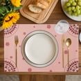 thumbnail image 4 of Pink Floral Placemats Set of 4, Circular Flowers Ethnic Abstract Aesthetic Placemats for Dining Table, Place Mats for Kitchen Tabletop, Waterproof Wipeable Dining Table Mats Set, 4 of 9