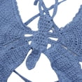 thumbnail image 6 of Women's Sexy Crochet Cropped Top Halter Neck Butterfly Knitted Bandage Strap Top Camisole Beach Bikini Bra, 6 of 7