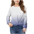 thumbnail image 2 of Plebaso Sweat à Manches Longues Torsadé pour Filles Imprimé Col Rond Décontracté Léger pour Enfants, 2 of 7