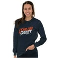 thumbnail image 3 of Christian Fearless in Christ Jesus Plus Size Long Sleeve Graphic Tee Shirt Brisco Brands 2X, 3 of 5
