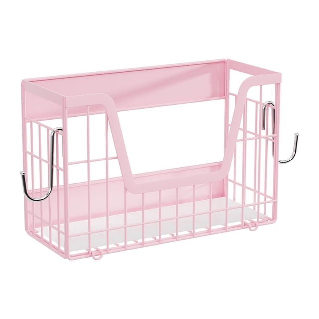 Estante lateral plegable de metal para refrigerador, organizador móvil multiusos para verduras Rosa