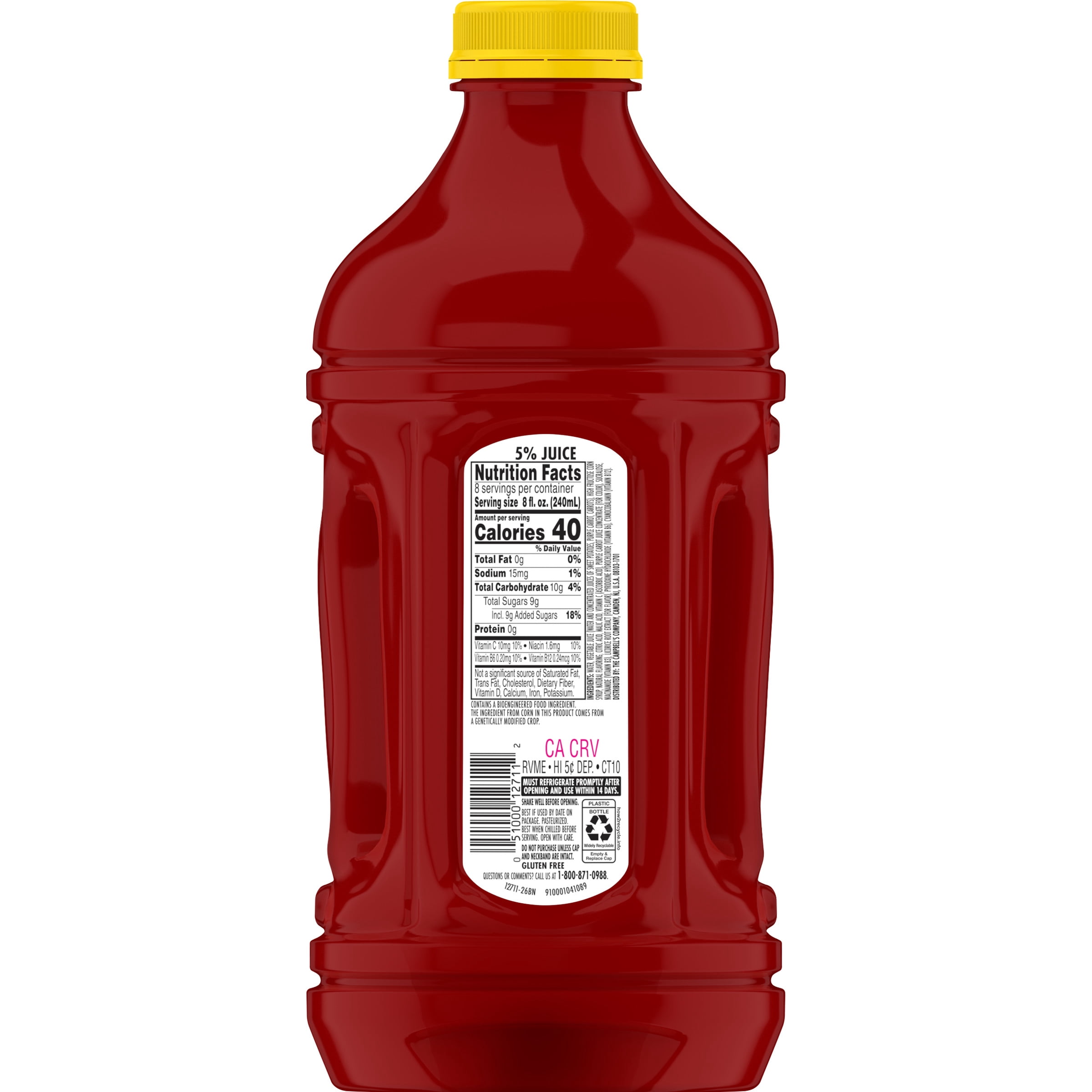 (4 pack) V8 Splash Berry Blend Flavored Beverage, 64 fl oz Bottle