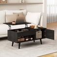 thumbnail image 2 of Costway Lift Top Coffee Table with Storage Hidden Compartment Cabinet & Open Shelf Black, 2 of 11