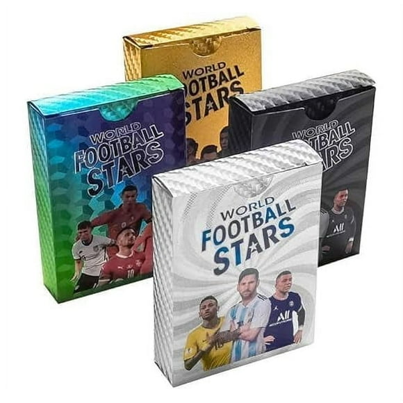 World Football Soccer Star Gold Cards, Soccer,Football Trading Card, Soccer 2024 World Cup Football Star Card, UEFA Champions League Football Fans. (55 GOL+55 Black+55 Silver+55 Rainbow)