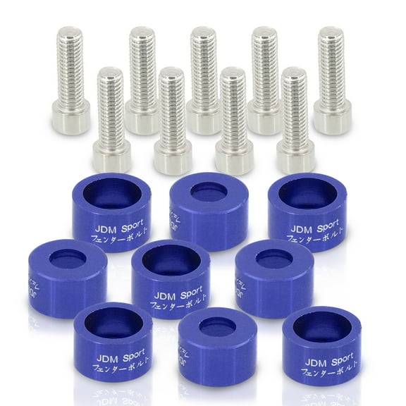 AJP Distributors 9PCS M8x1.25 Exhaust Header Manifold Cup Washer Bolts Blue Compatible/Replacement For Honda Civic Prelude S2000 AP1 AP2 Acura Integra RSX DC5 B16 B18 B20 D15 D16 F20 F22 K20 l4 Engine
