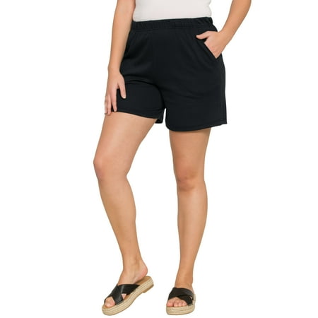 - Roaman's Plus Size Soft Knit Shorts