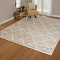 thumbnail image 3 of Gertmenian  Chaise Kenai Modern Diamond Tile Beige/Ivory Plush Shag Area Rug 6'6" x 9'6" 6' x 9', 3 of 3
