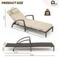 thumbnail image 2 of Set of 2 Outdoor Rattan Chaise Lounge Chairs, 5-Position Adjustable Recliners with Cushions & Wheels – All-Weather Patio Loungers for Backyard, Poolside – Peacock Blue / Red / Brown+Off-White, 2 of 8