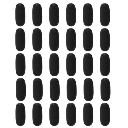 Uxcell 30Pcs Mini Foam Microphone Windscreen, 16 x 36mm Black Mic Cover