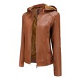 thumbnail image 7 of Winter Warm Women Short Coat Leather Jacket Zipper Tops Overcoat Outwear Womens Tall Jacket Womens Fall Womens Jacket Lamp Jacket Womens Lightweight Jacket for Work No Kvetching Falls Jacket Womens, 7 of 7
