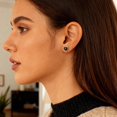 thumbnail image 4 of Pendientes de tuerca ALEXCRAFT de plata de ley 925 negra para hombre y mujer, 4 of 7