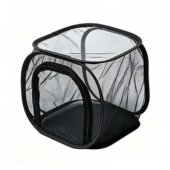 syligr Foldable Breeding Cage for Butterfly Habitat and Terrarium, 12 Inch Mesh Enclosure for Caterpillars and Seedlings, Portable Critter Keeper for Indoor Outdoor Observation, Clear Netting