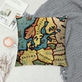 thumbnail image 2 of Orinice  Map Estonia Comfortable Throw Pillow Cover Decorative Garden Pillow Cushion Case Historical Watercolor Travel Map Square Cotton Linen Pillowcases for Home Decor Car Patio Home 18x18in, 2 of 5