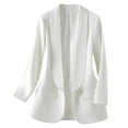 thumbnail image 3 of Gmluru 2025 Blazers For Women White Solid Color Long Sleeve Lapel Real Pocket Suit Jacket Plus Size S-3XL, 3 of 7