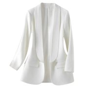 HongQid Blazer Jacket Long Sleeve Shawl Collar Open Front Formal Blazers Suit Inner Pocket for Women