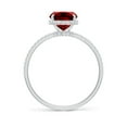 thumbnail image 2 of ANGARA Lab Grown 2.1 Ct Thin Shank Cushion Ruby Ring with Lab Diamond Accents for Women in 14K White Gold (Size-9x7mm) | July Birthstone, Anniversary, Jewelry Gift for Women | Lab-Grown Ruby Ring, 2 of 7