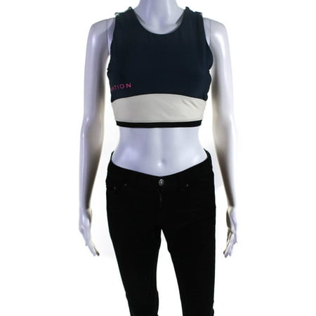 

Pre-owned|PE Nation Womens Knit Striped Outline Sports Bra Navy Blue Size S