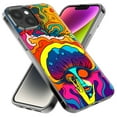 thumbnail image 2 of MUNDAZE Apple iPhone 14 Shockproof Clear Hybrid Protective Phone Case Neon Rainbow Psychedelic Trippy Hippie Big Brain, 2 of 5