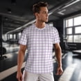 thumbnail image 3 of Wukai Purple Checkboard Print Men's Short-Sleeved Mesh T-Shirt,Quick-Dry Short Sleeve Workout T-Shirt-XX-Large, 3 of 8