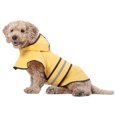 thumbnail image 2 of (Medium) - Fashion Pet Dog Raincoat For Small Dogs | Dog Rain Jacket With Hood | Dog Rain Poncho | 100% Polyester | Water Proof | Yellow w/ Grey Reflective Stripe | Perfect Rain Gear For Your Pet! by, 2 of 12