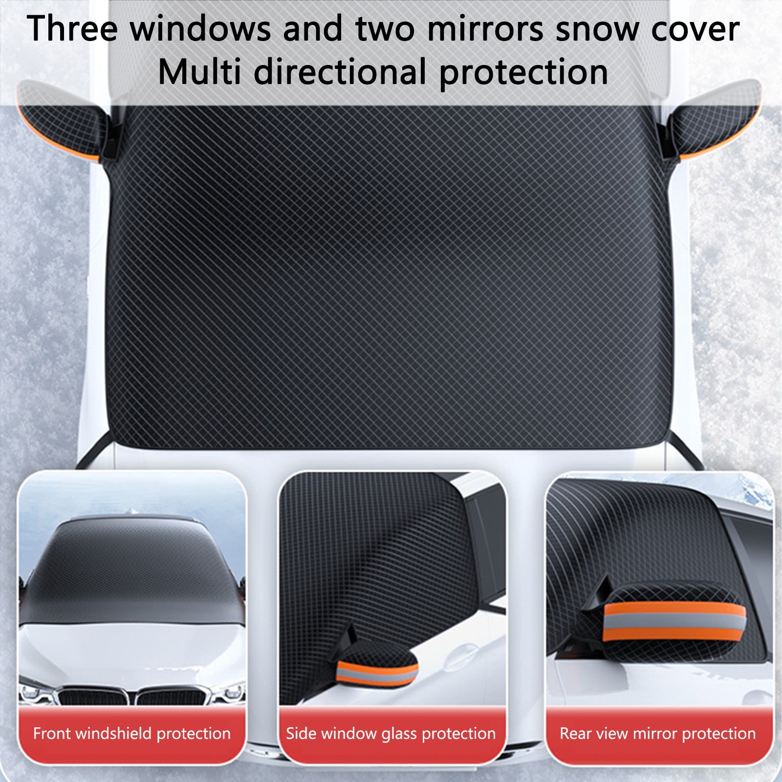 Auto Windshield Snow Sun Cover Tarp Ice Scraper Frost Aluminum Frame  Backpack