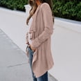 thumbnail image 7 of Womens Suede Jacket Ruffled Asymmetric Long Velvet Blazers Coat Casual Jackets Lightweight Casual Open Front Cardigan Long Sleeve Lapel Coat 2026 Fall Fashion Trends Clothes, 7 of 7
