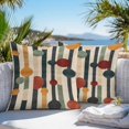 thumbnail image 3 of Throw Pillow Covers 16x16 Inch Set of 2, Abstract Boho Waterproof Outdoor Pillow Covers, Vintage Multicolored Geometric Stripes Decorative Cushion Pillowcases for Couch, Sofa, Bed, Garden, Patio, 3 of 9