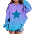 thumbnail image 3 of cocolona Hoodies for Girls, Children's Fall Winter Long Sleeve Oversized Hooded Sweatshirts Fashion Cute Star Print Tops with Pockets 4-14 Years, 3 of 7