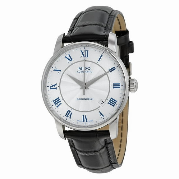Mido Baroncelli White Dial Black Leather Mens Watch M86004214
