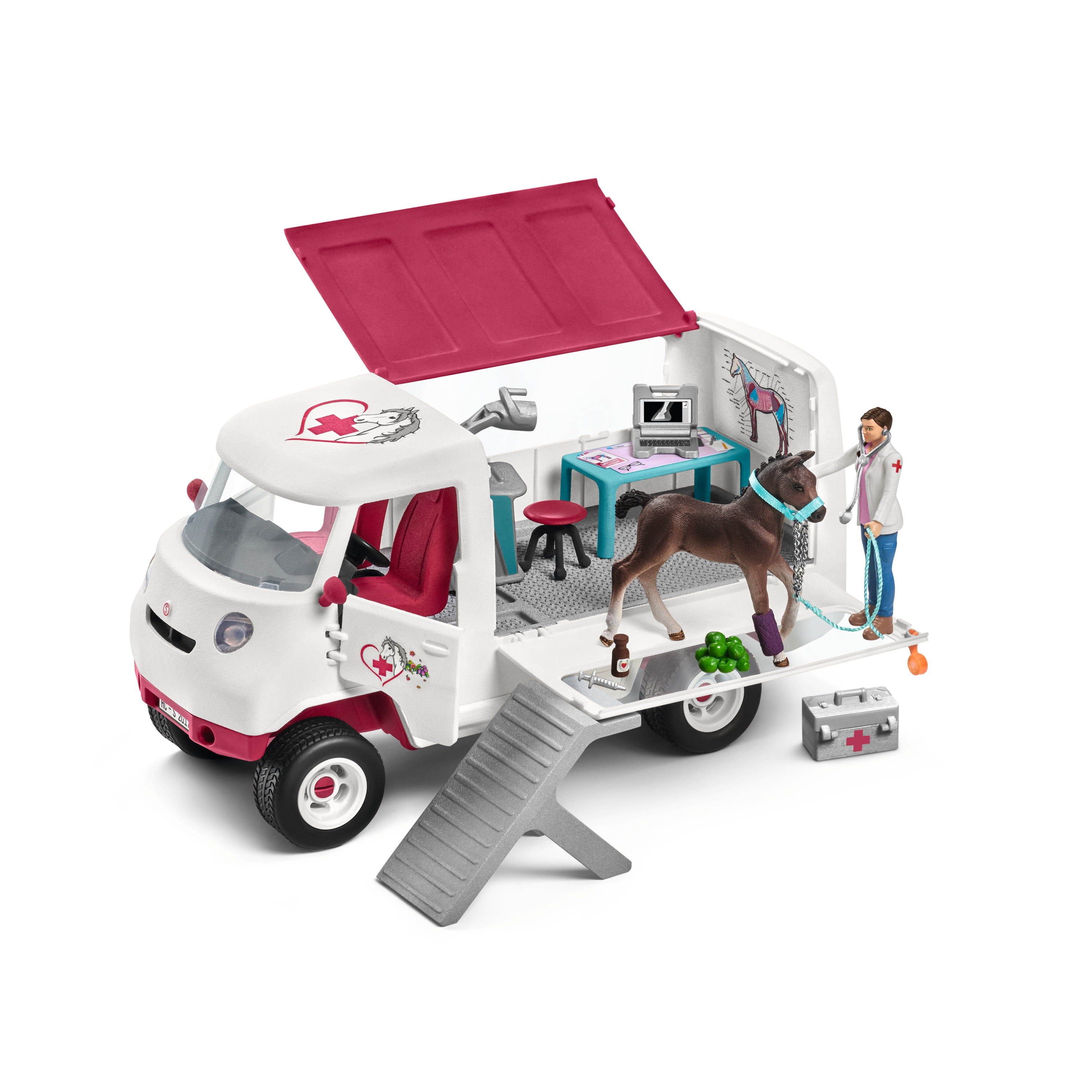 Schleich North America Pick Up with Horse Trailer Playset 
